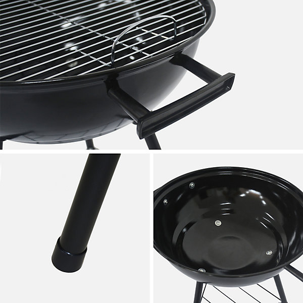 Barbecue boule charbon de bois. grill D.39cm noir - Marcel