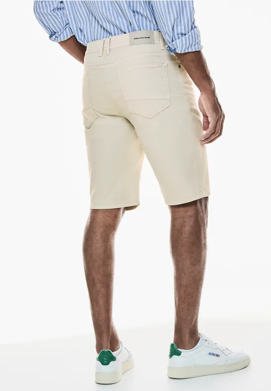 Washed-Look Jeans Shorts