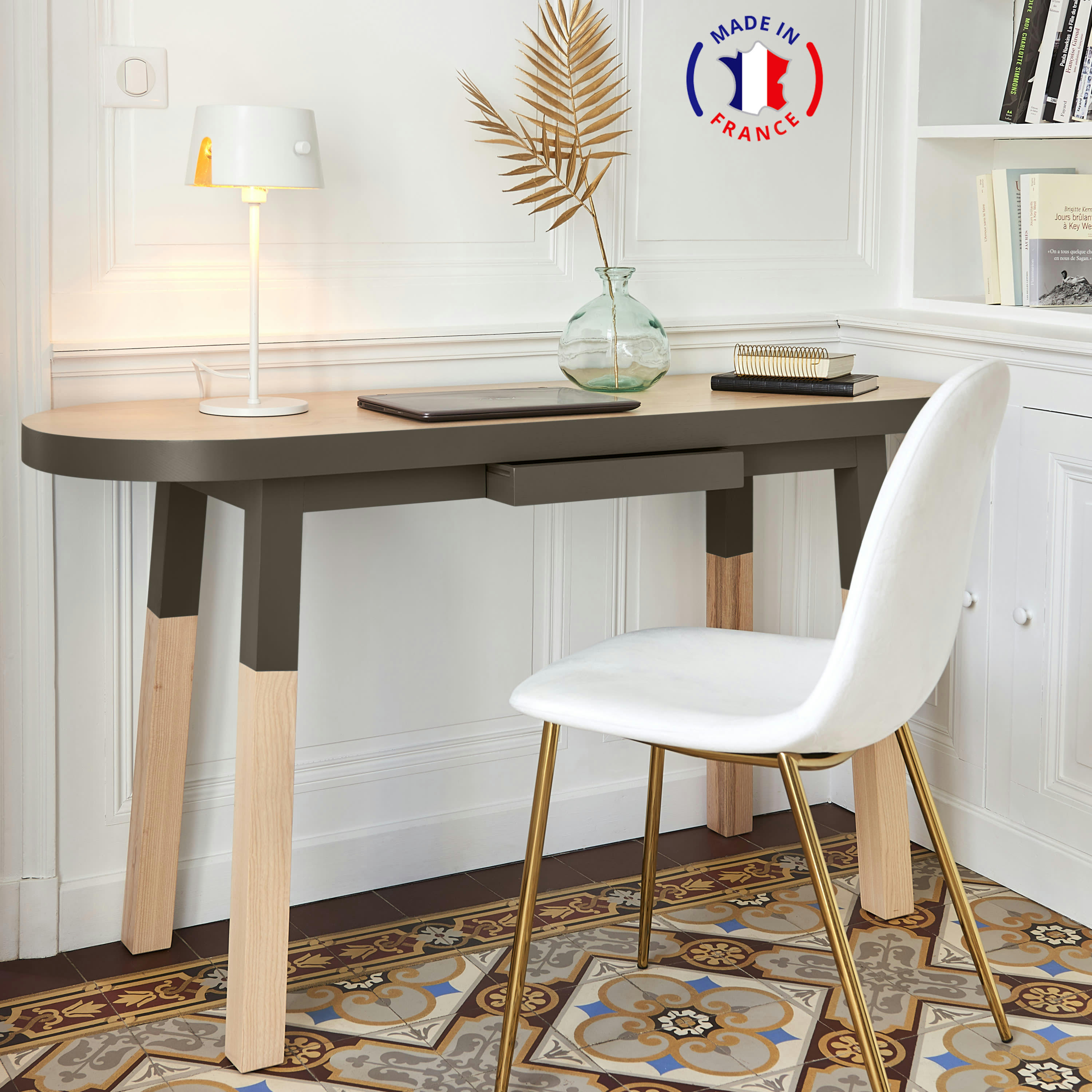 EGEE - Bureau Console 100 cm, 100% frêne massif