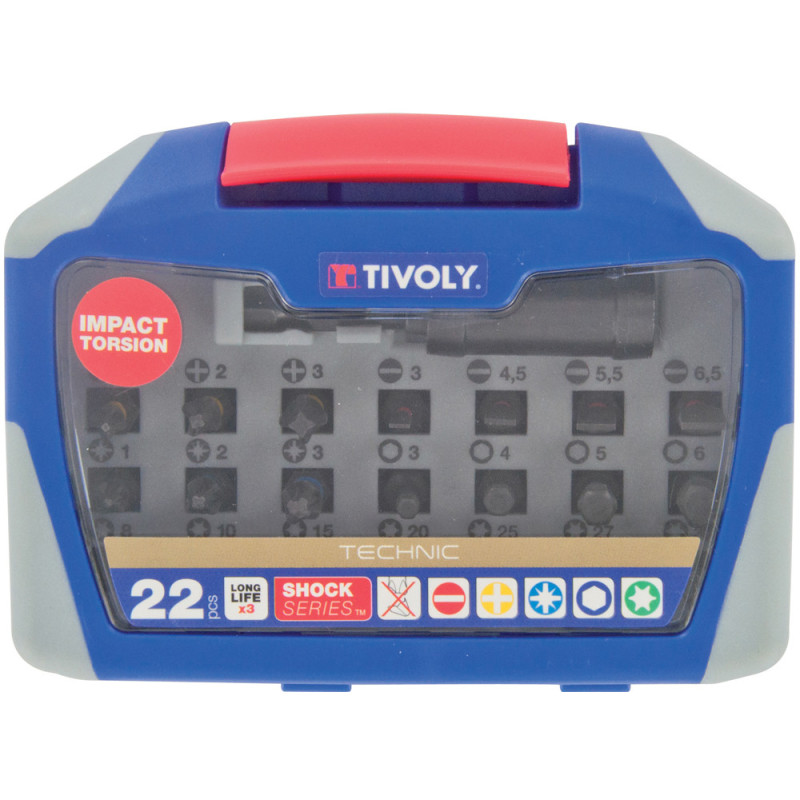 Set d'embouts de vissage Torsion Impact 22 pièces TIVOLY