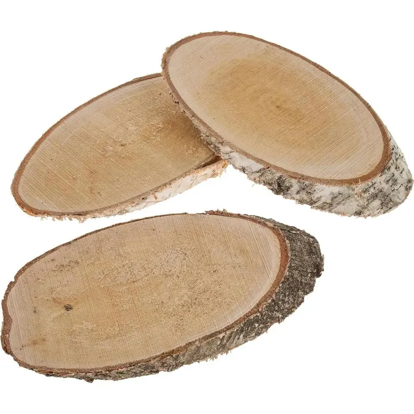 Tischdeko Holzscheiben oval