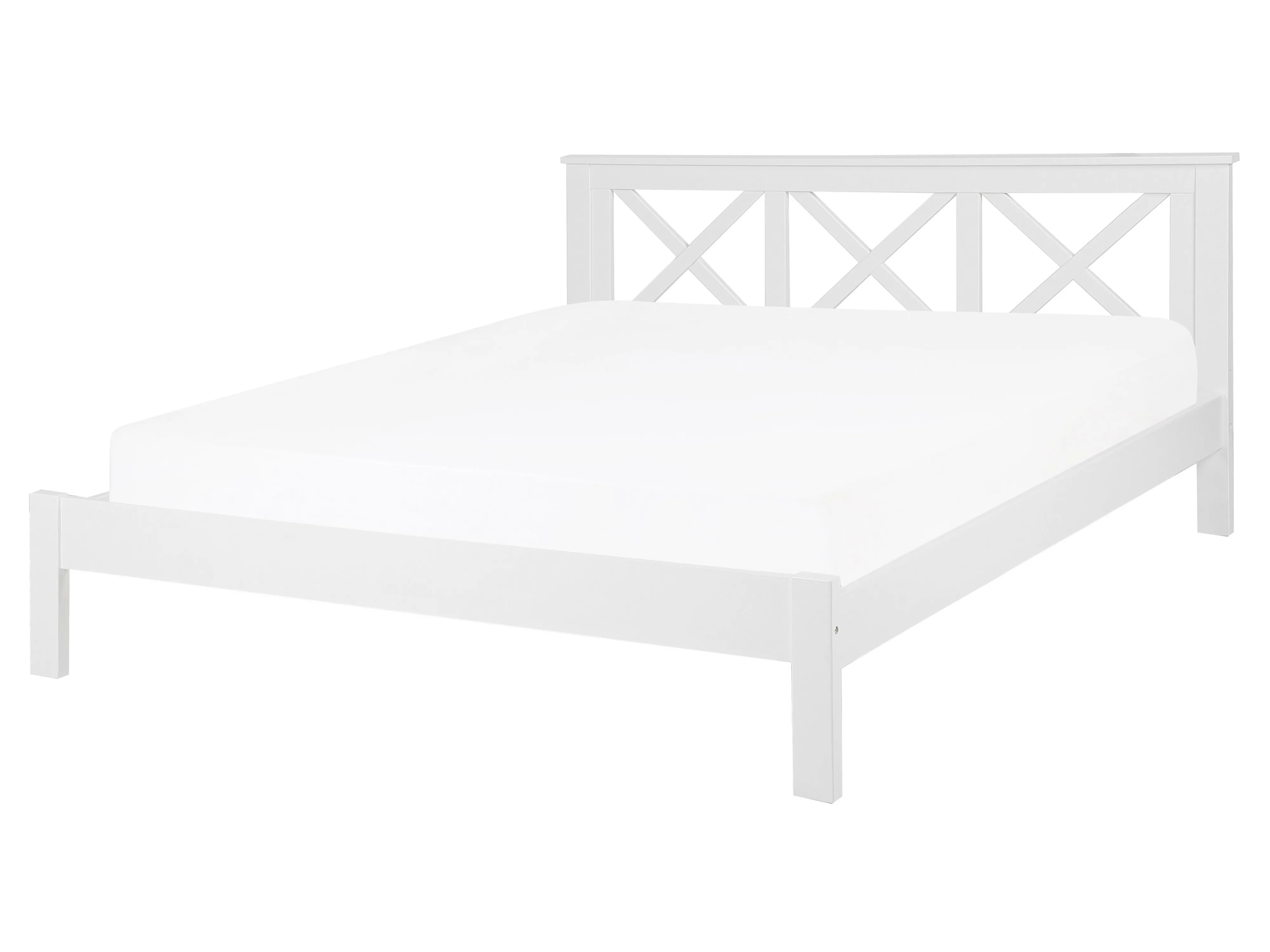 Bed Pine Wood TANNAY 140 x 200 cm (EU Double) White