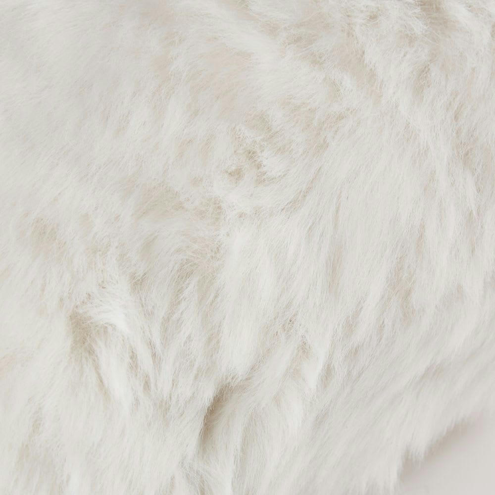GALSHAR - Coussin imitation fourrure écrue 50x30