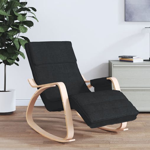 NNEVL Rocking Chair Black Fabric