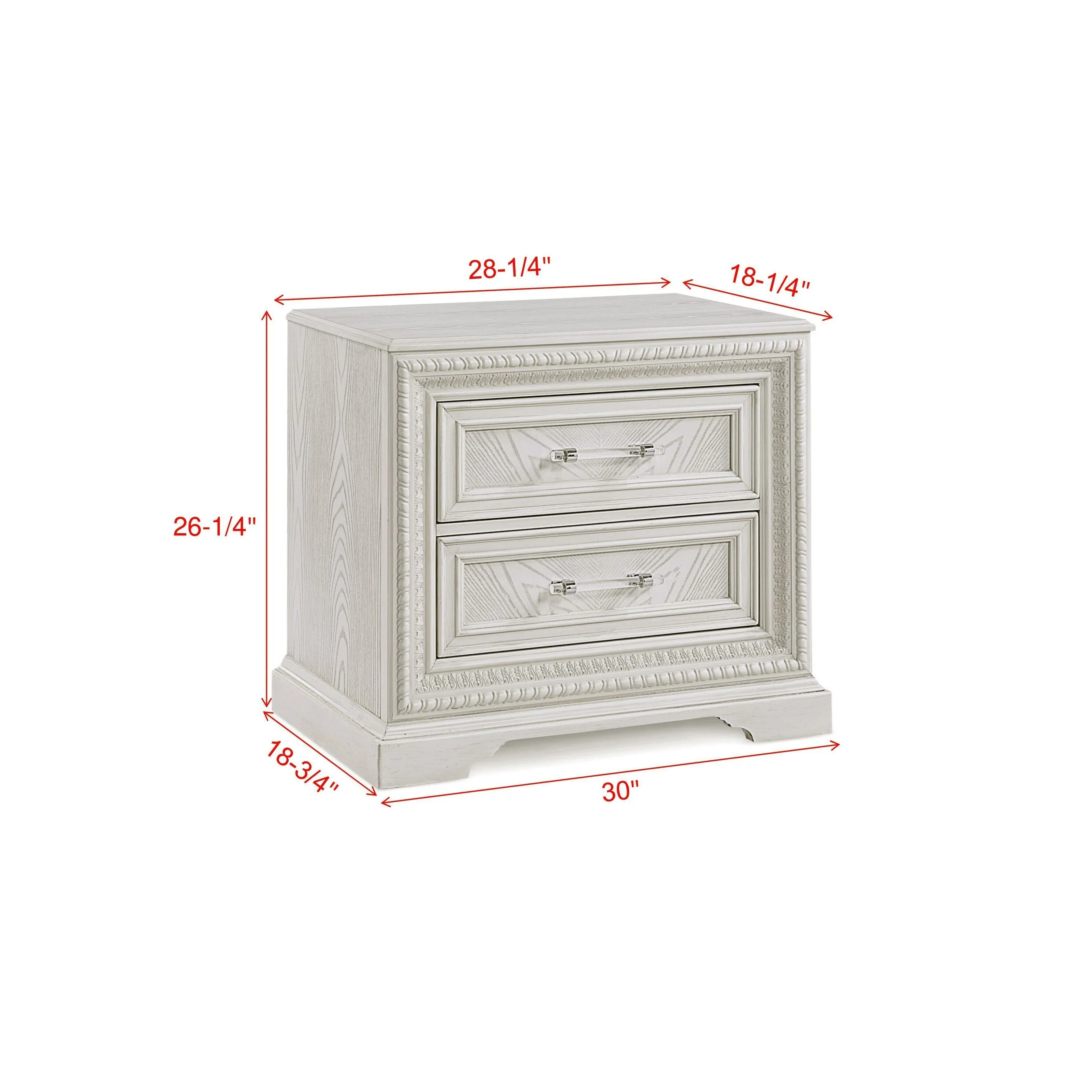 Beautiful Transitional Style 1pc 2-Drawer Nightstand Wooden Home Bedroom Furniture