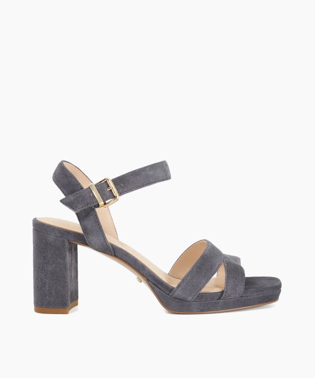 Manifesting Grey - Block Heel Sandals