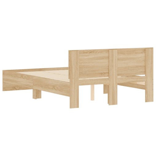 NNEVL Bed Frame with Headboard Sonoma Oak 135x190 cm