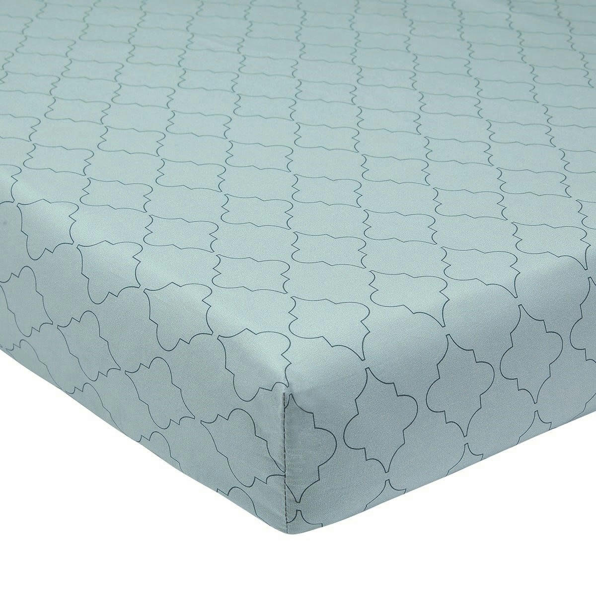 PONDICHÉRY - Drap housse percale bleu clair 180x200 cm