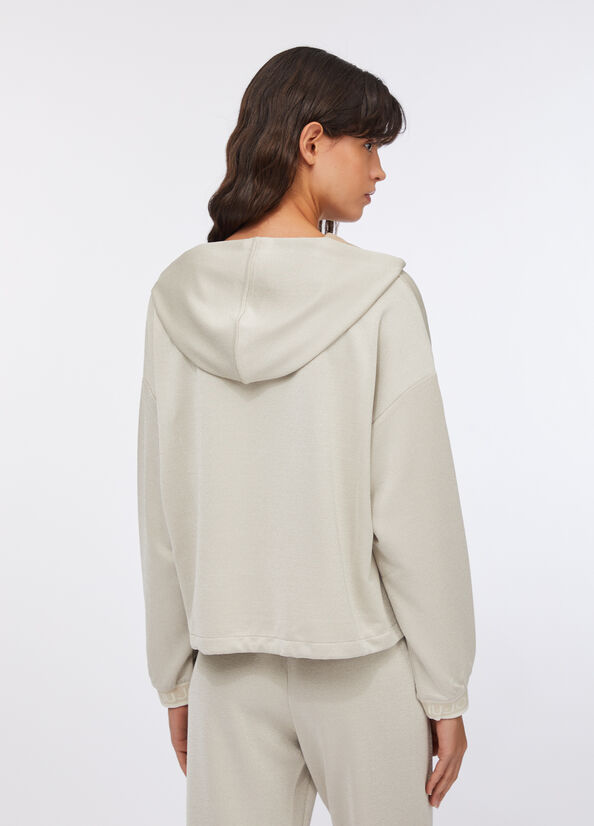 Felpa lurex&reg; con cappuccio