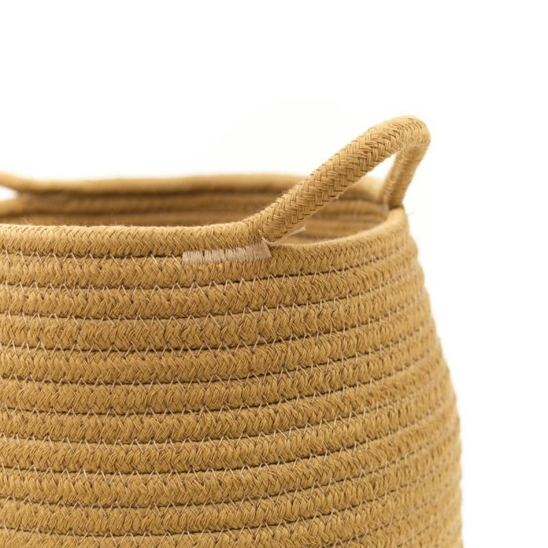 LA FACTORY - Panier long tressé en coton bronze 30x50