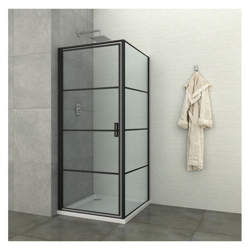 Paroi de douche fixe Loft-Game noir 90 x 200 cm ALLIBERT