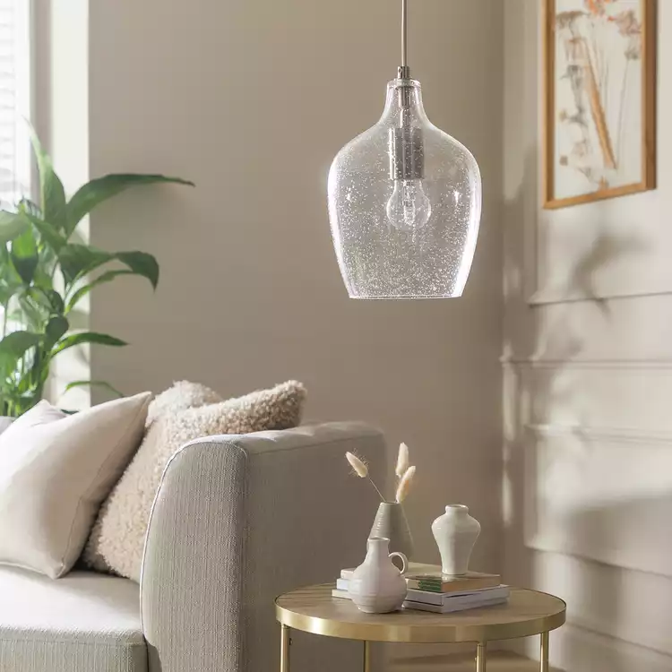 Argos Home Abas Glass Pendant Light- Brass