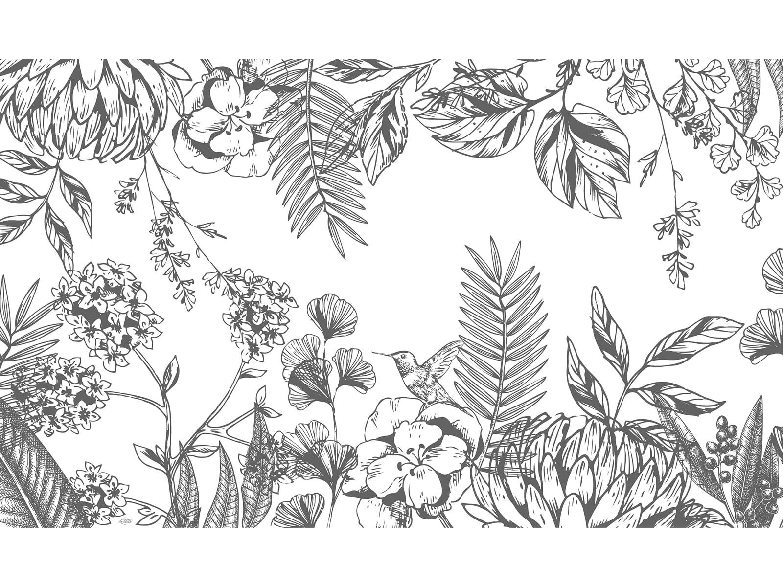 ORÉE DU BOIS - Tapis vinyle gris foncé 100x160cm