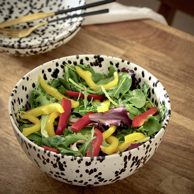 Habitat Jackson Stoneware Salad Bowl - Black