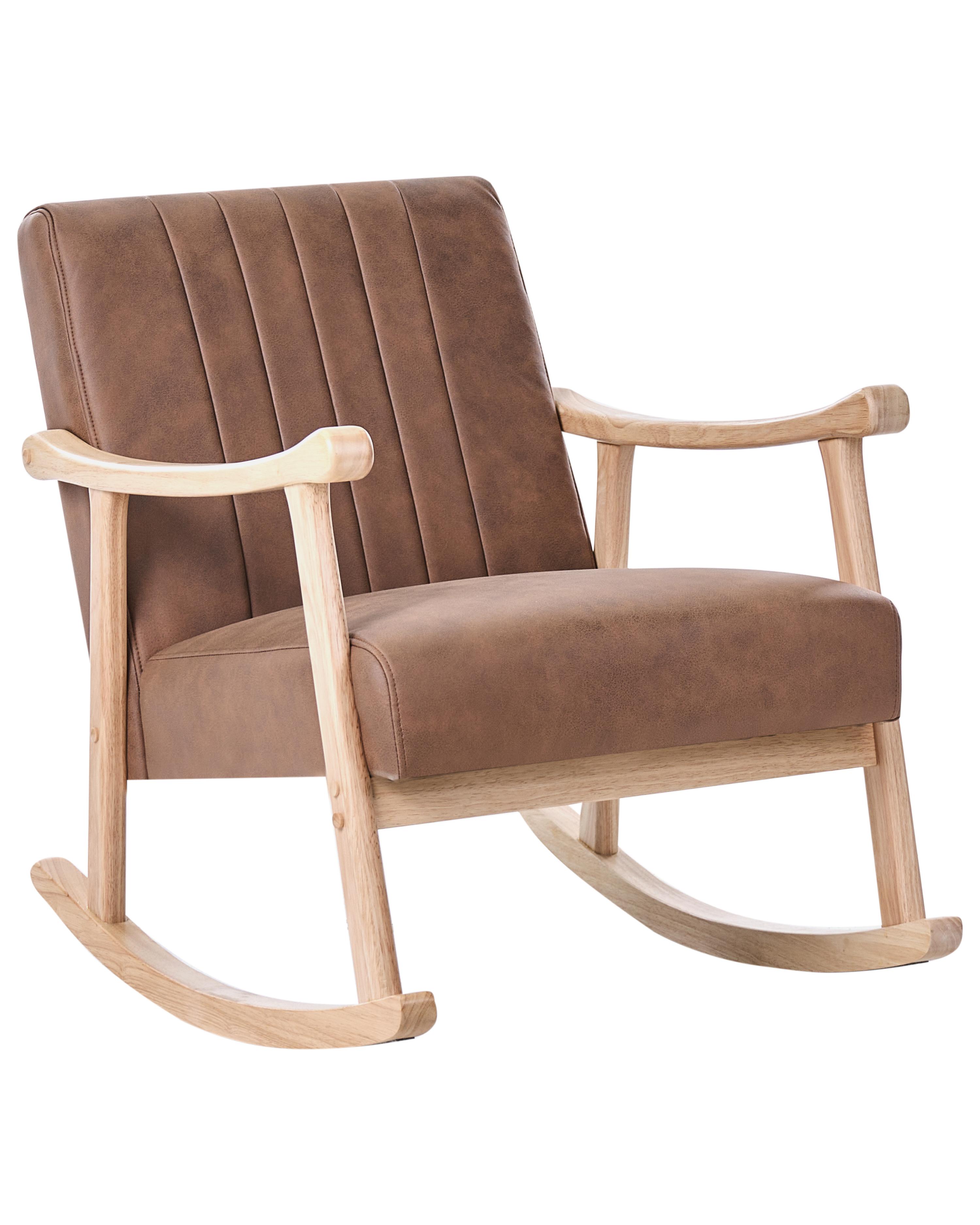 Armchair LEKNES Faux Leather Brown