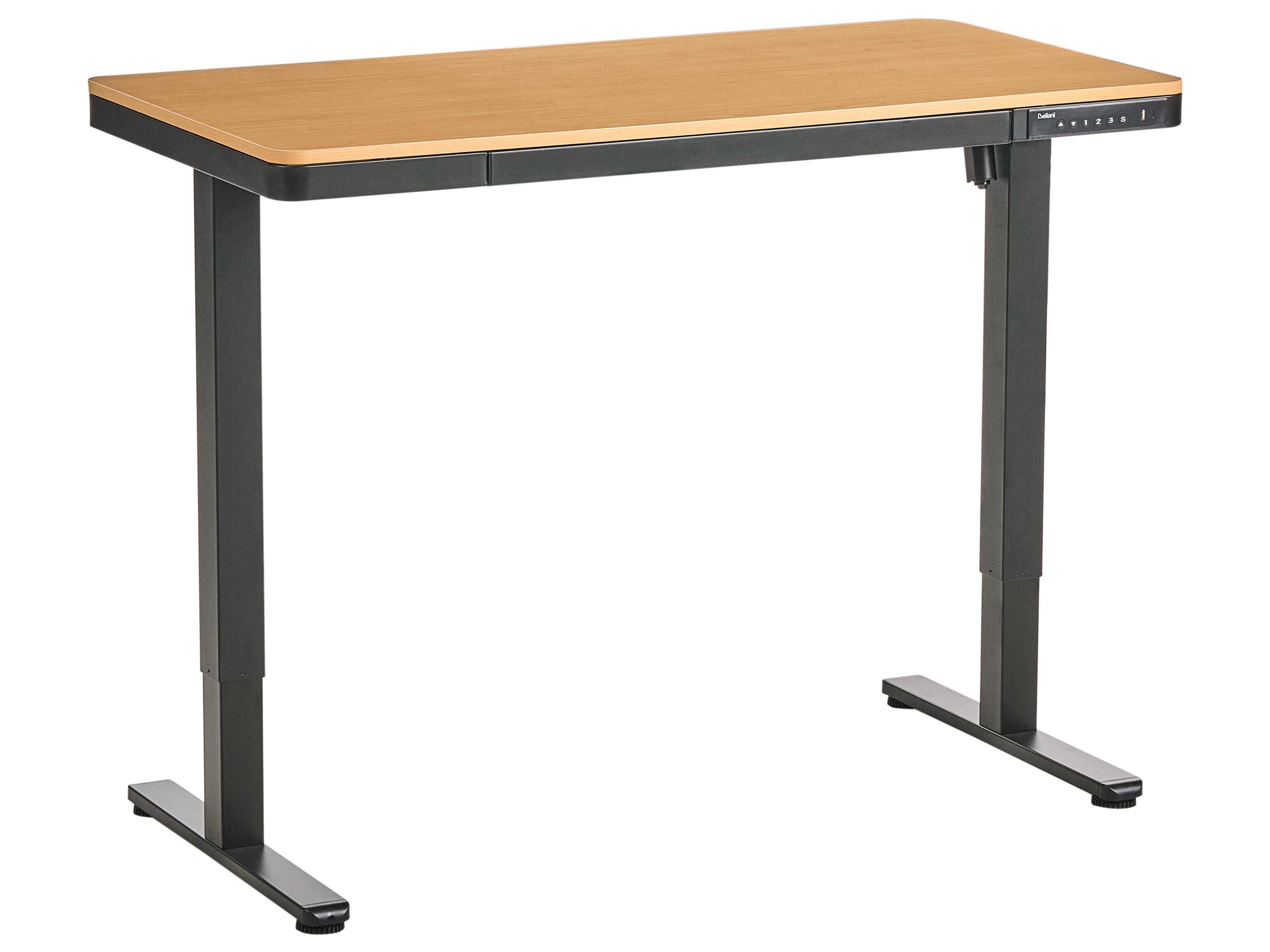Electric Adjustable Standing Desk PENLY Black/ Light Brown 120 cm 60 cm with USB Port