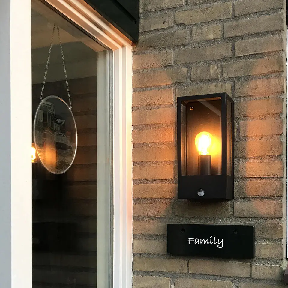 Qazqa wandlamp met bewegingssensor rotterdam zwart