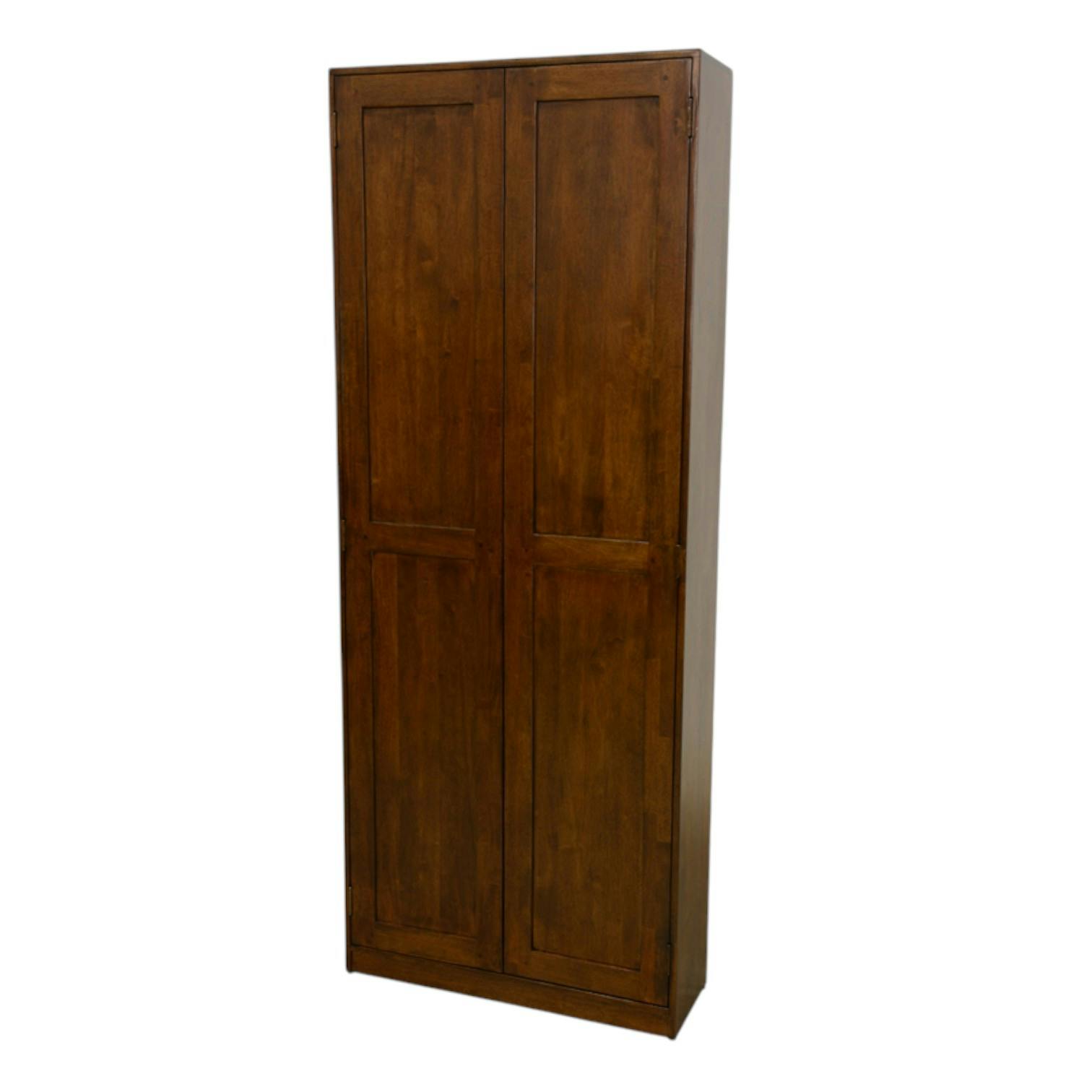 Armoire 2 portes en hévéa   étagères 190 cm TRADITION