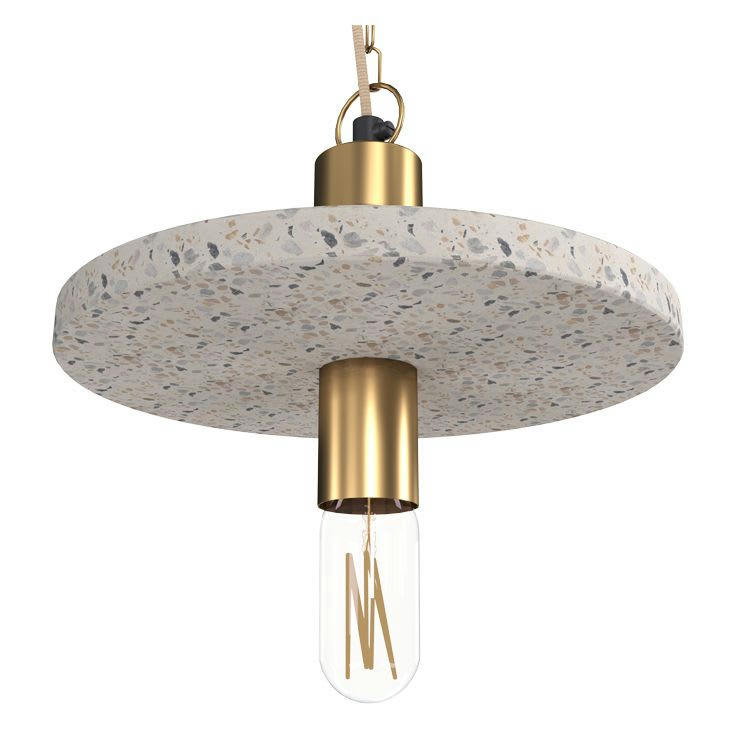 COLOMBE - Suspension en terrazzo et métal doré