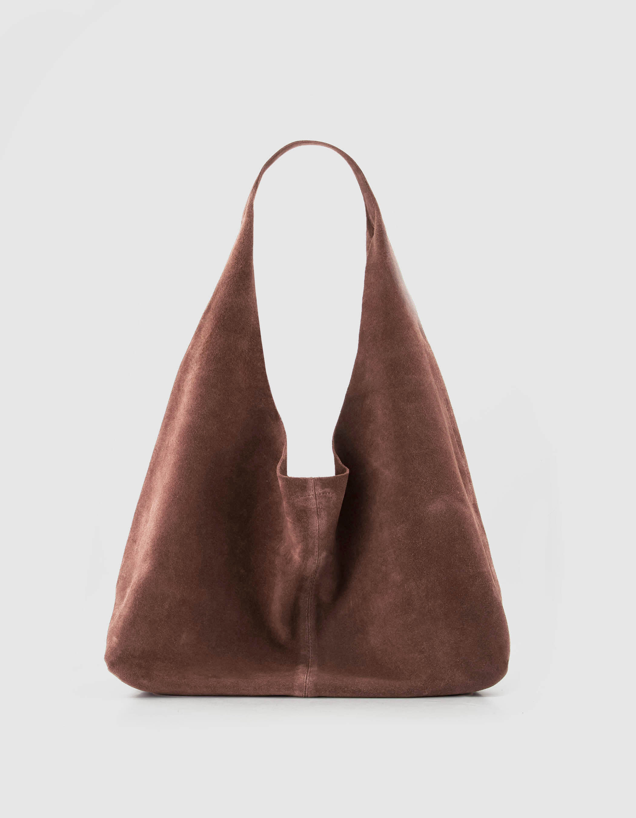 Sac Hobo bordeaux cuir velours souple Femme