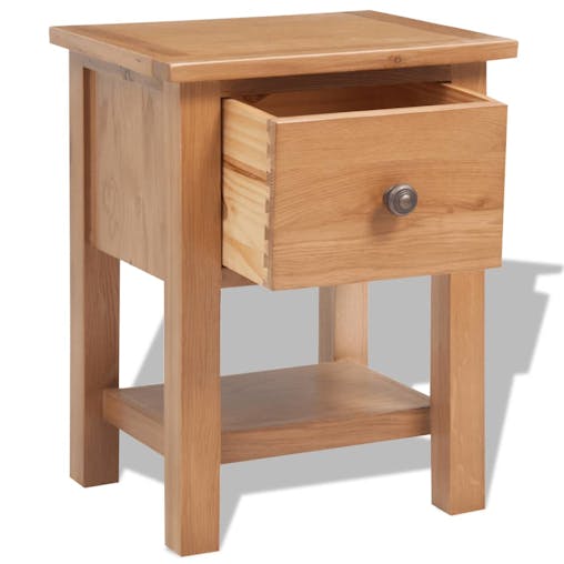 NNEVL Nightstand 36x30x47 cm Solid Oak Wood