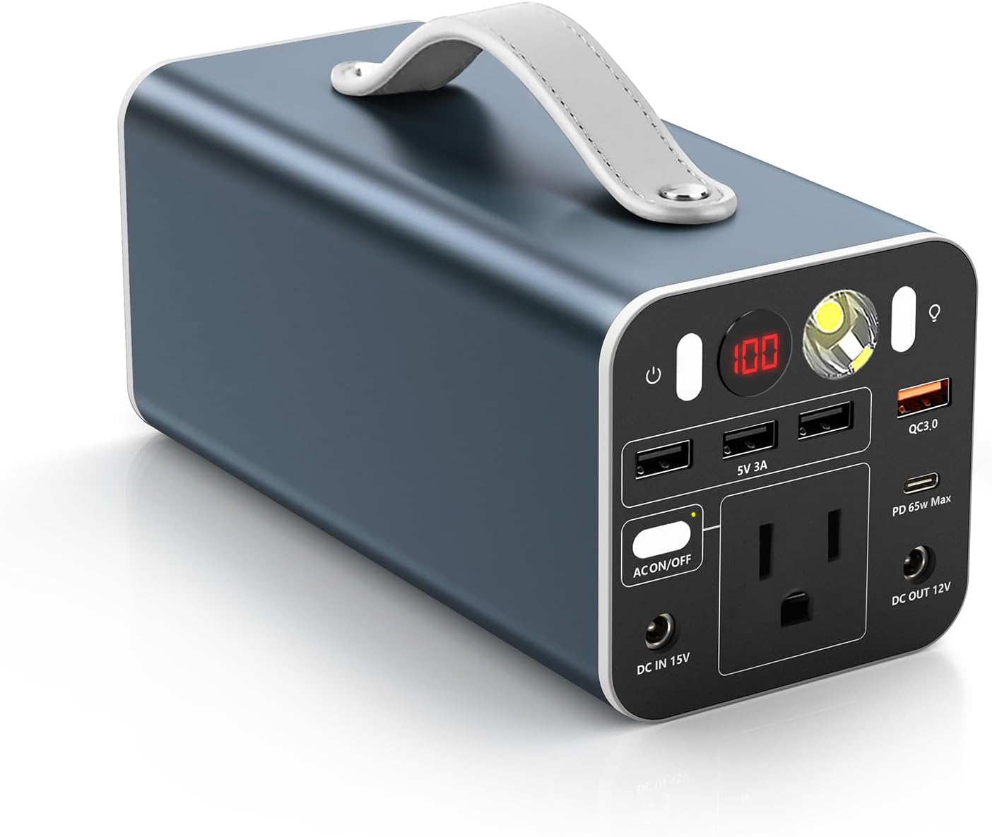 Powdeom 150W Portable Power Station, 155.4Wh Portable Laptop Charger with AC Outlet, DC/USB-C Port, Battery Backup Power Supply for Outdoor Camping Home Outage