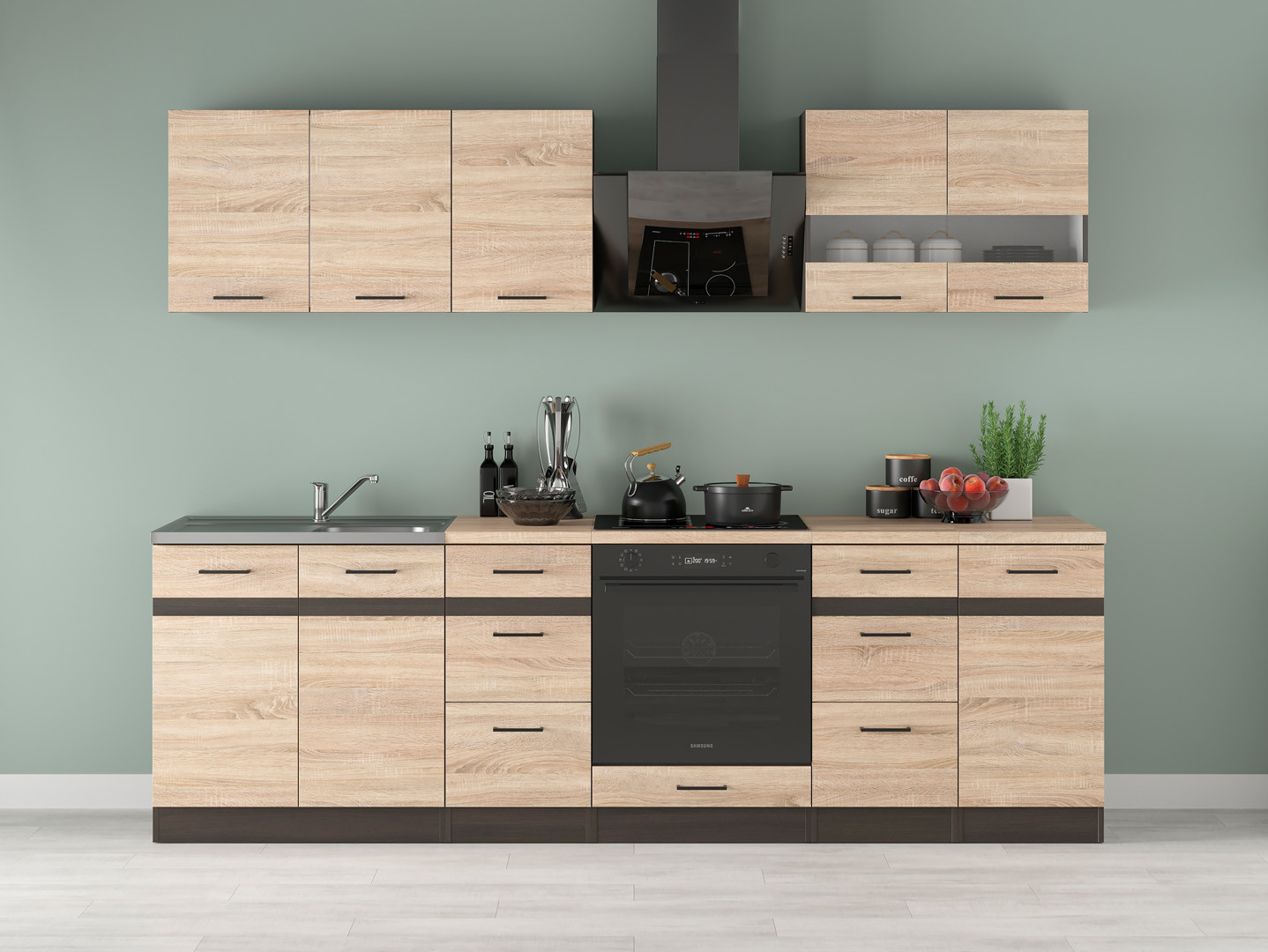 Komplet kuchenny Junona Line 260 cm dąb somona