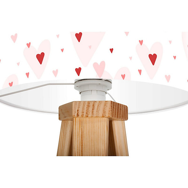 Lampe de chevet kids foto-354 30 x 30 x 45 cm Bois clair, blanc