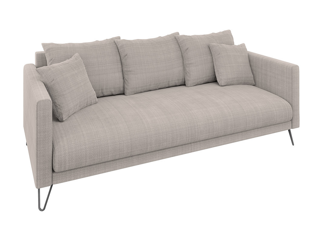 Ropez Freya sofa 3 osobowa nogi metalowe wysokie szenil zimny beż Flow 01