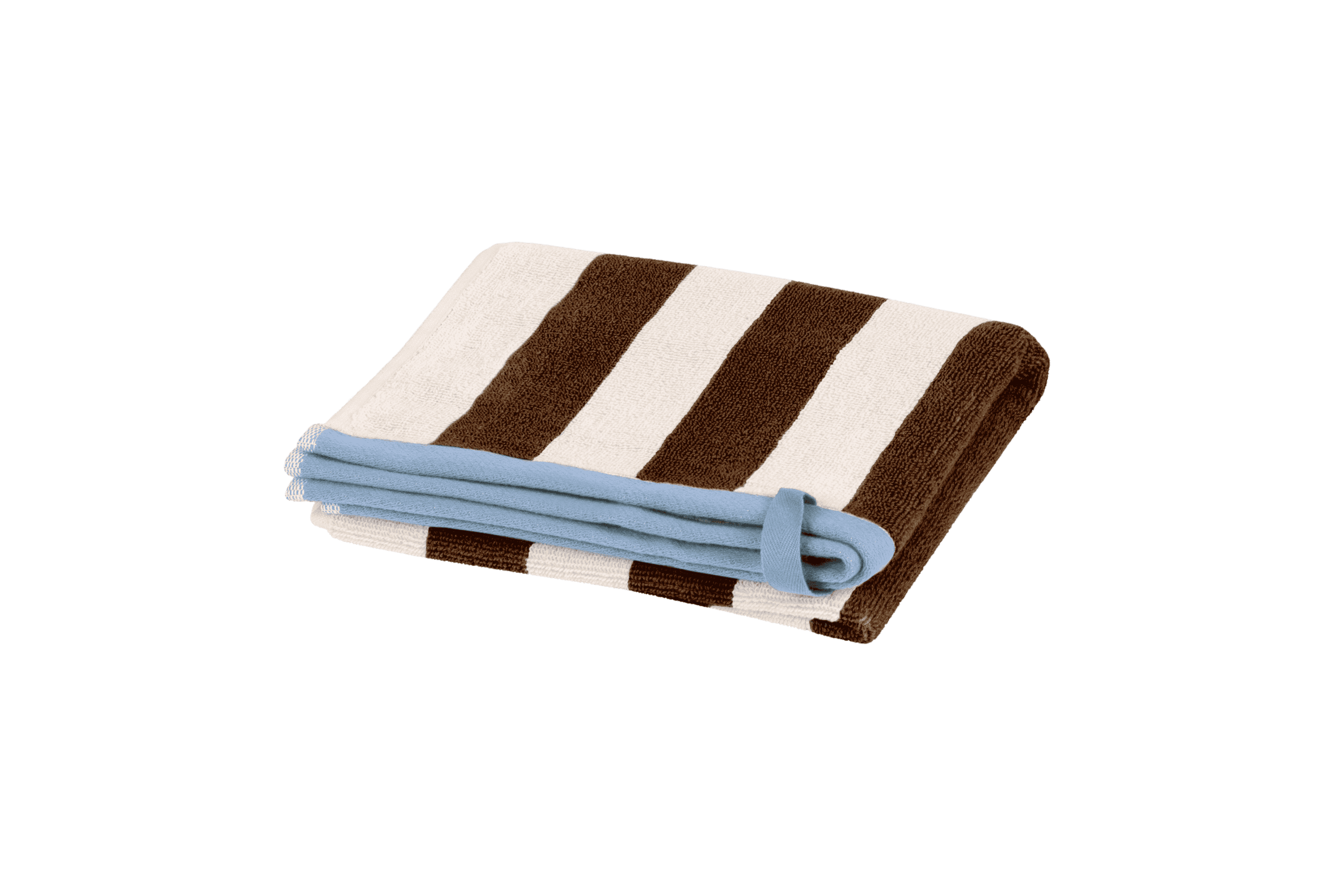 noo.ma Gobo Handdoek 25x29 cm - Cocoa Brown gestreept