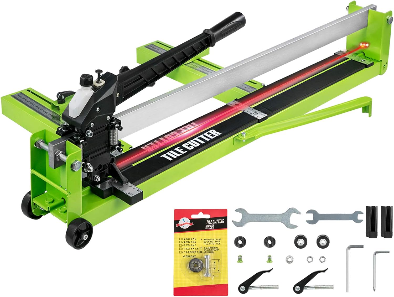 Tile Cutter 40 Inch, Manual Tile Cutter All-Steel Frame,Tile Cutting Machine w/Laser Guide and Bonus Spare Cutter,Tile Cutter Hand Tool for Precision Cutting Porcelain Ceramic Floor Tiles