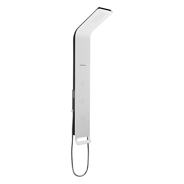 Anima Colonne de douche murale en aluminium avec mitigeur 4 fonctions, cascade et jets massants, blanc (ALUSHOWER)