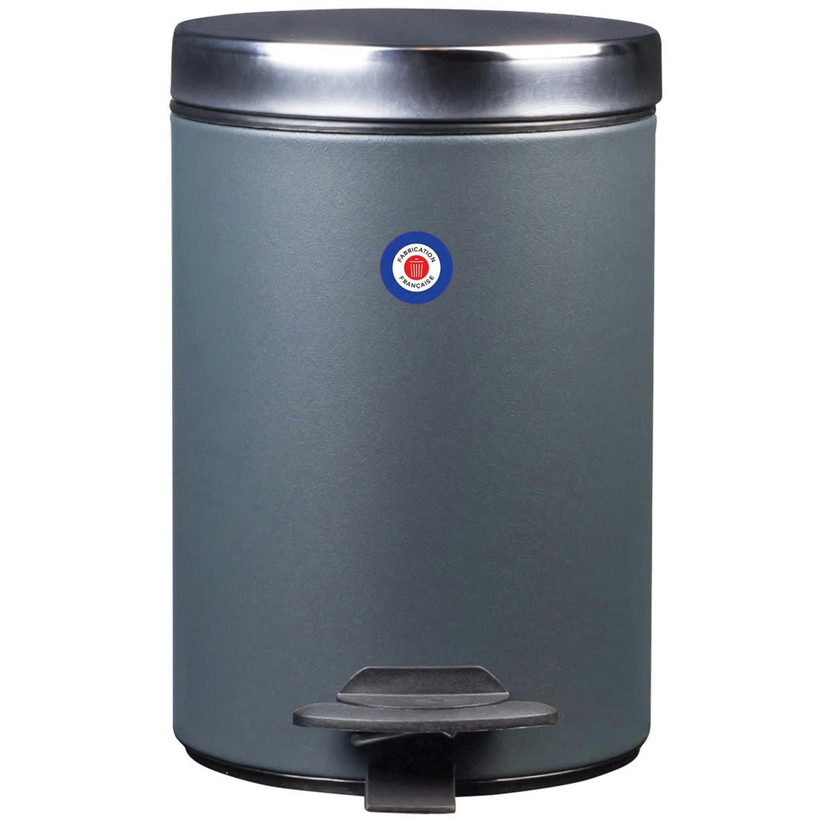 DUO - Poubelle à pédale couvercle en Métal Gris anthracite