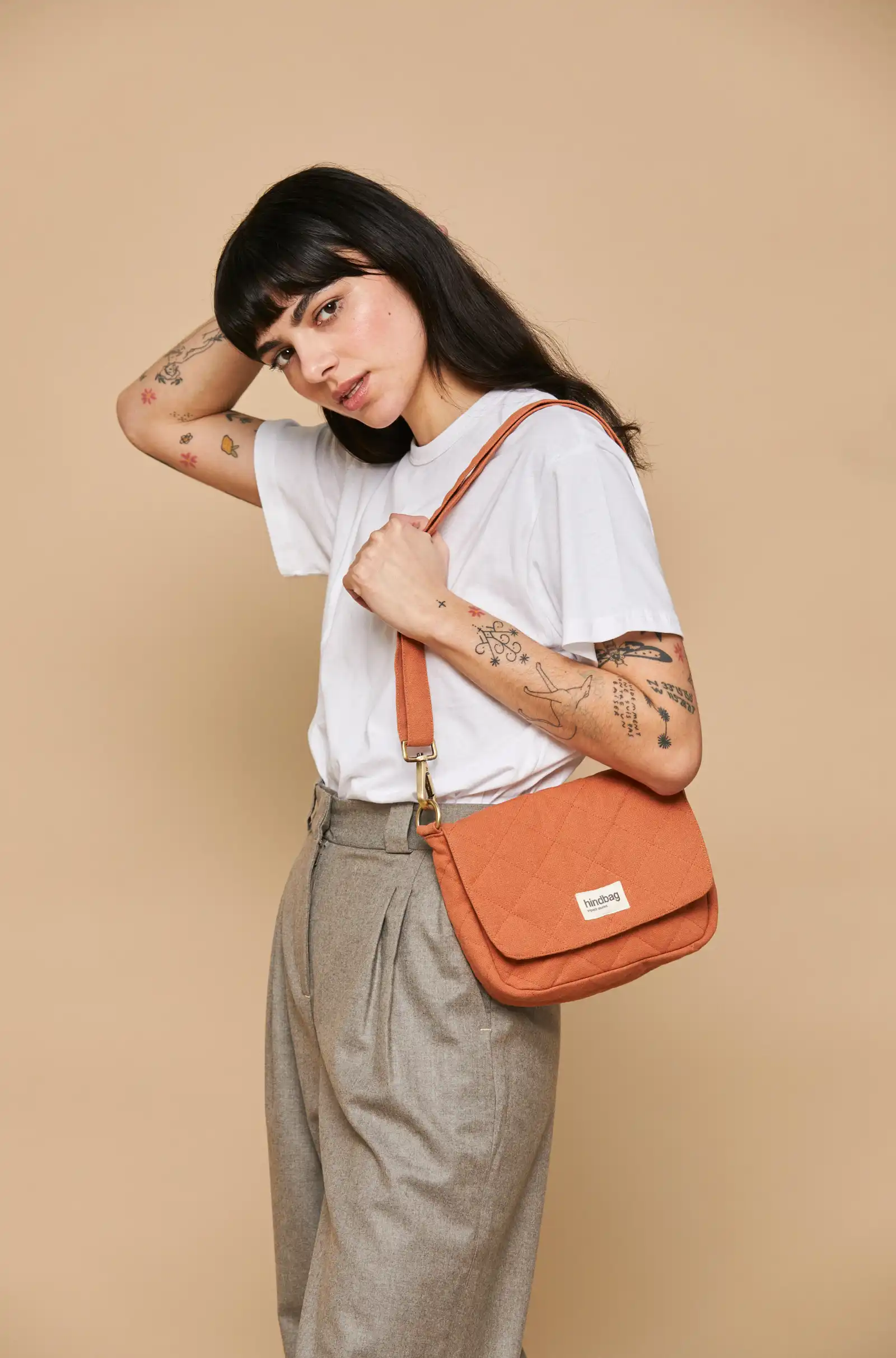 Sac à main matelassé Margault Sienne