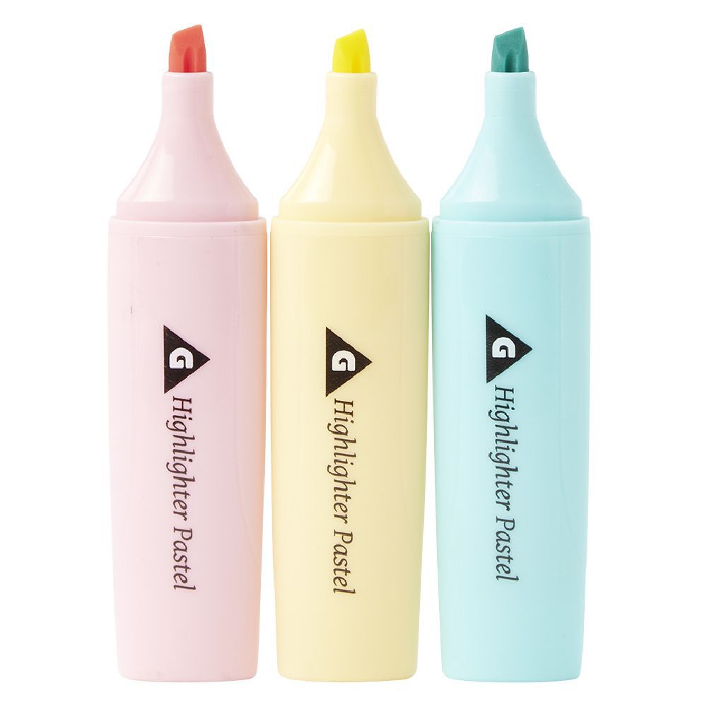 Surligneurs x3 ABS bleu, jaune et rose