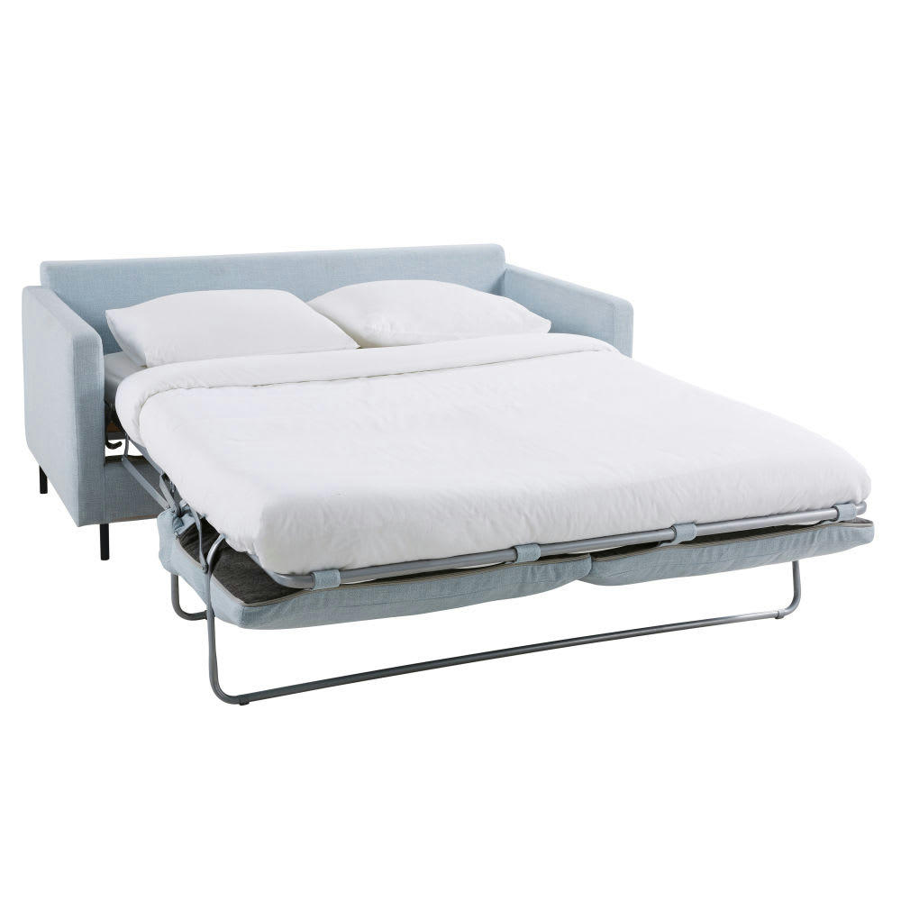 Julian - Canapé convertible 2/3 places bleu glacier, matelas 10 cm