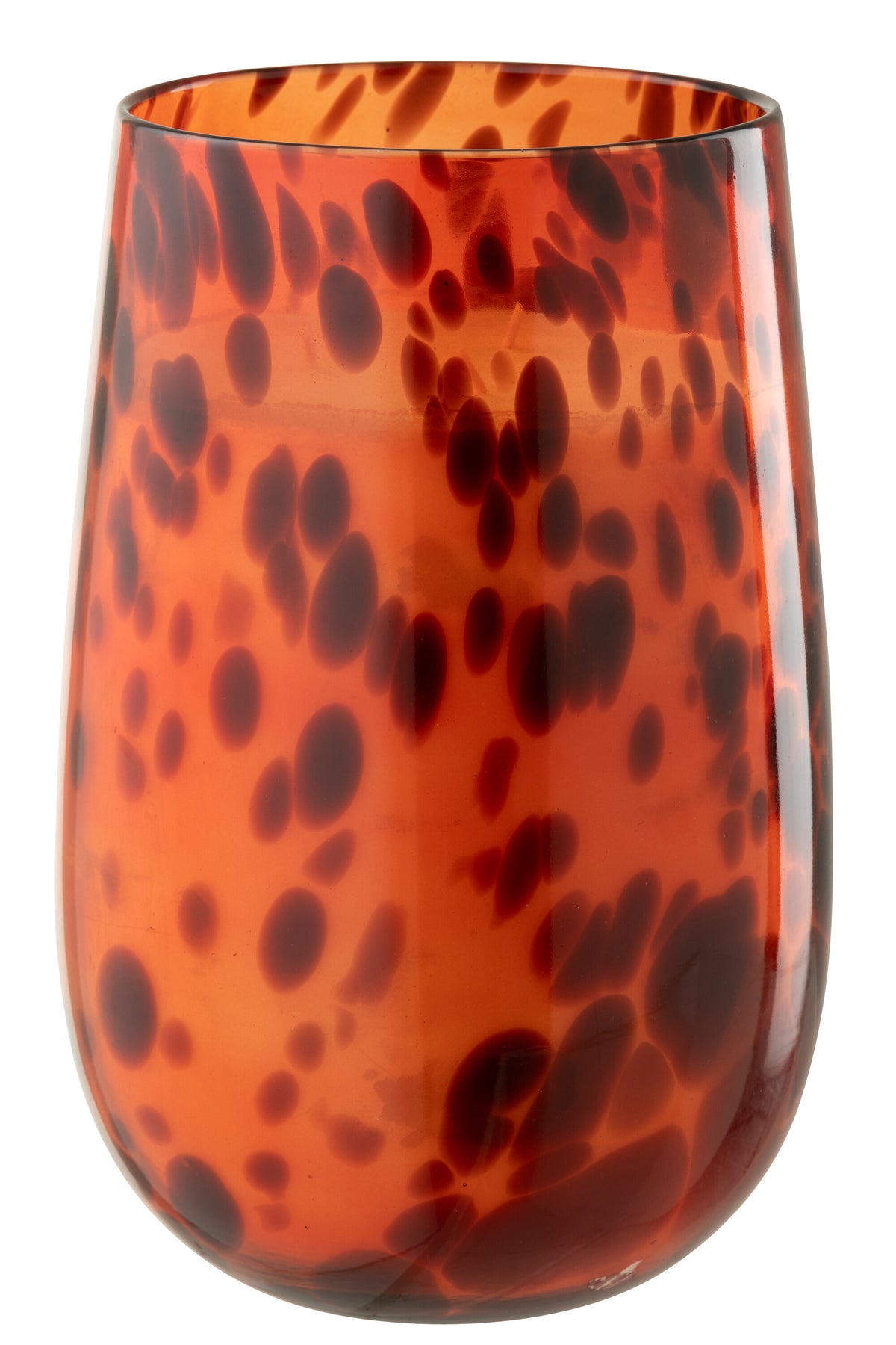 J-Line kaars Mia - glas - oranje/zwart - large - 230U
