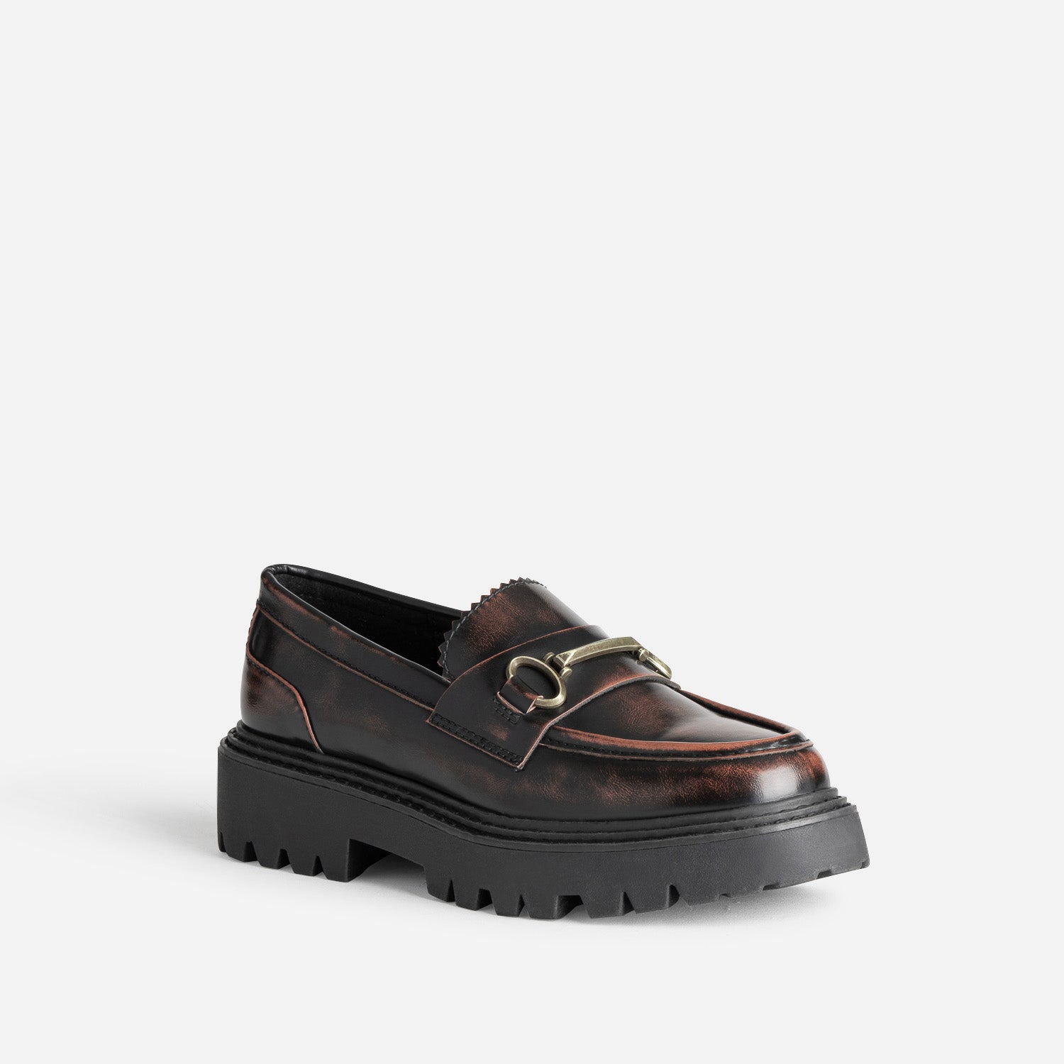 Mocassin TEXTO marron brossé semelle crantée