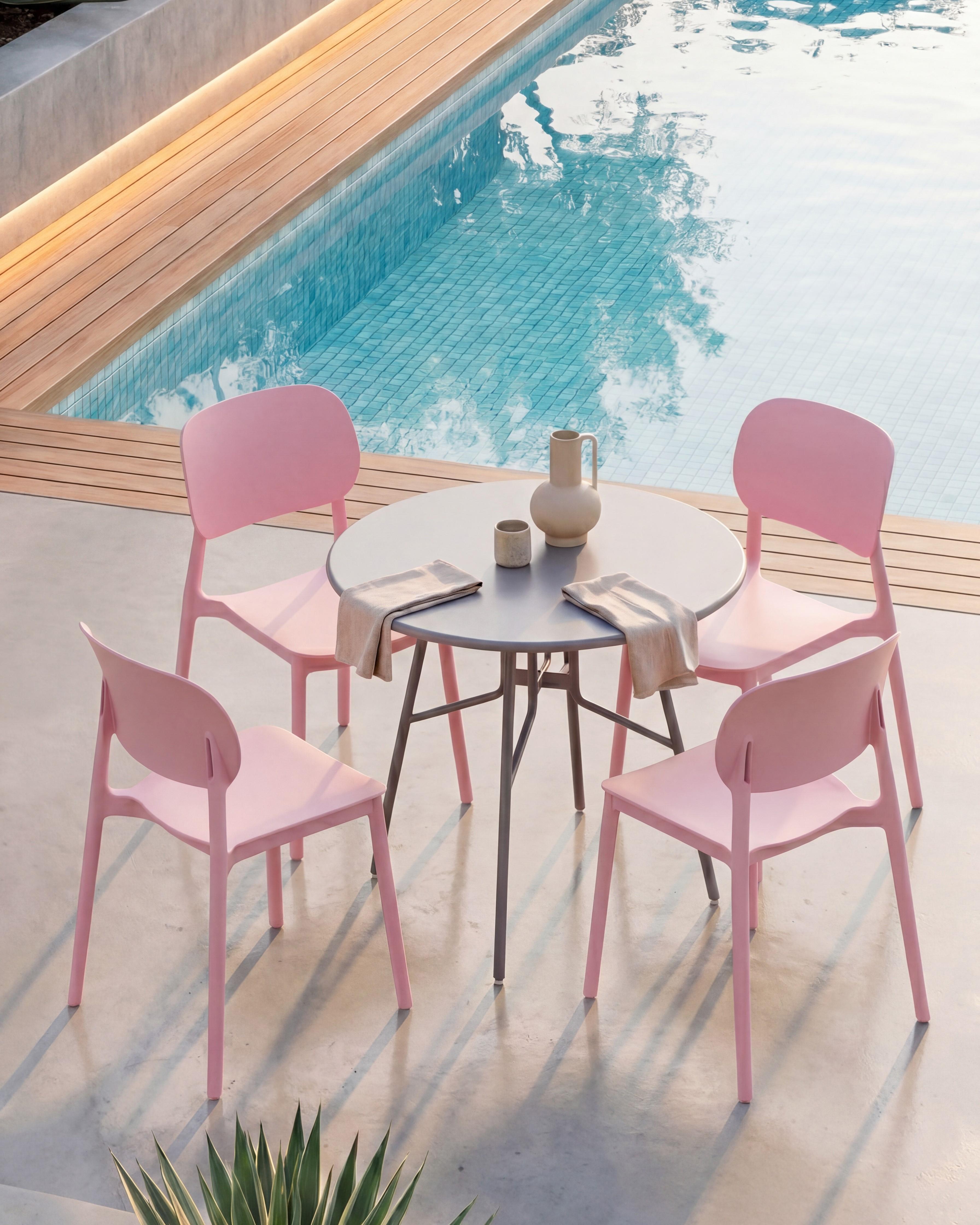 Set of 4 Garden Chairs TUPIZA Pink