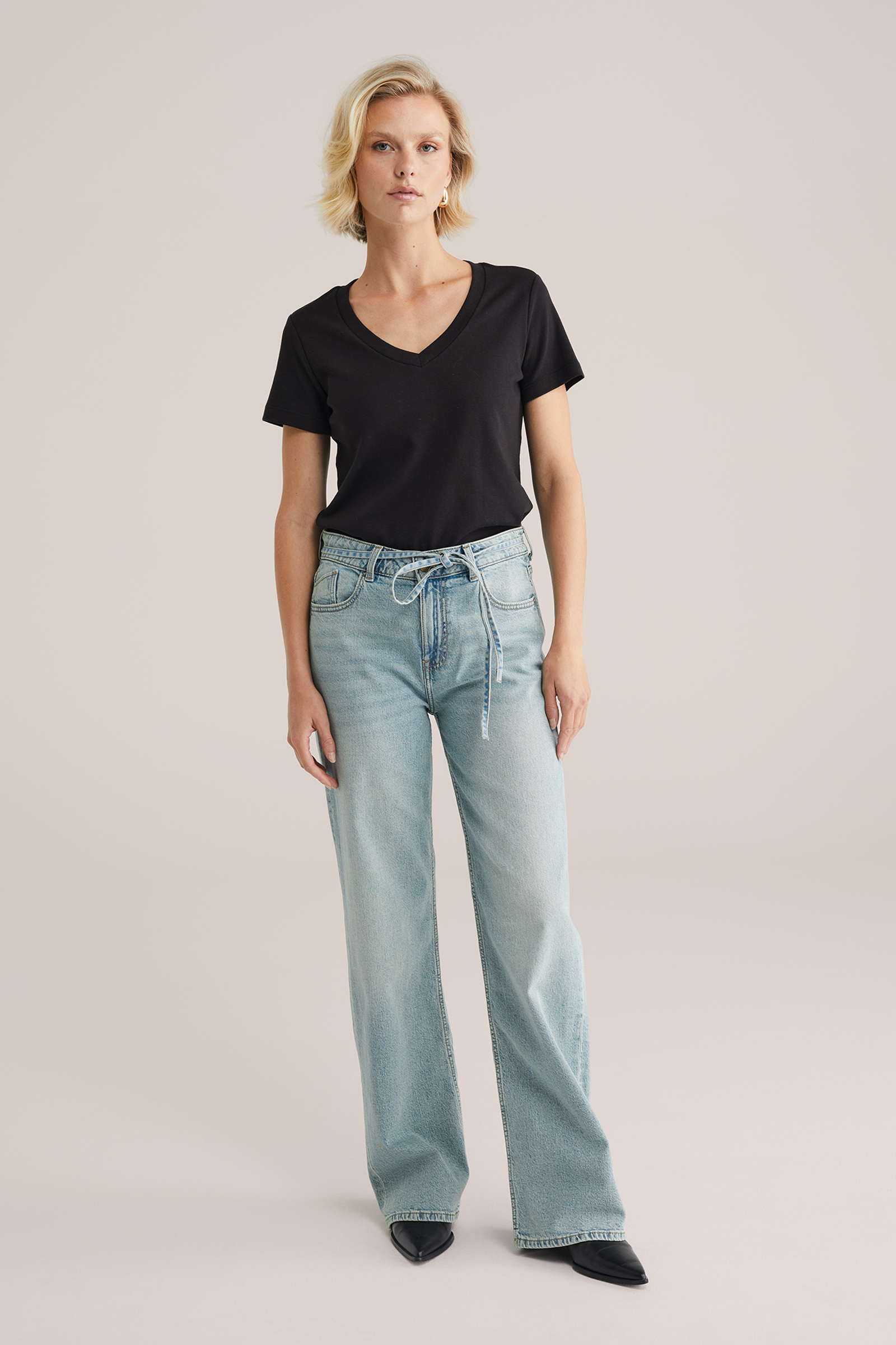 Dames T-shirt met V-hals