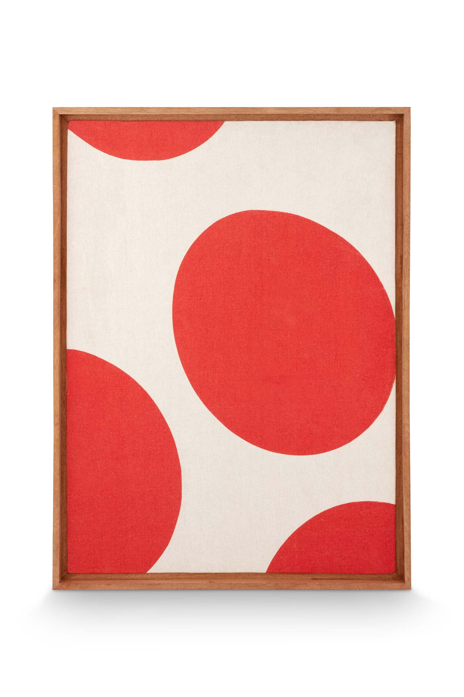 vtwonen - Wanddecoratie - Stippen - Hout - Rood - 60x80cm