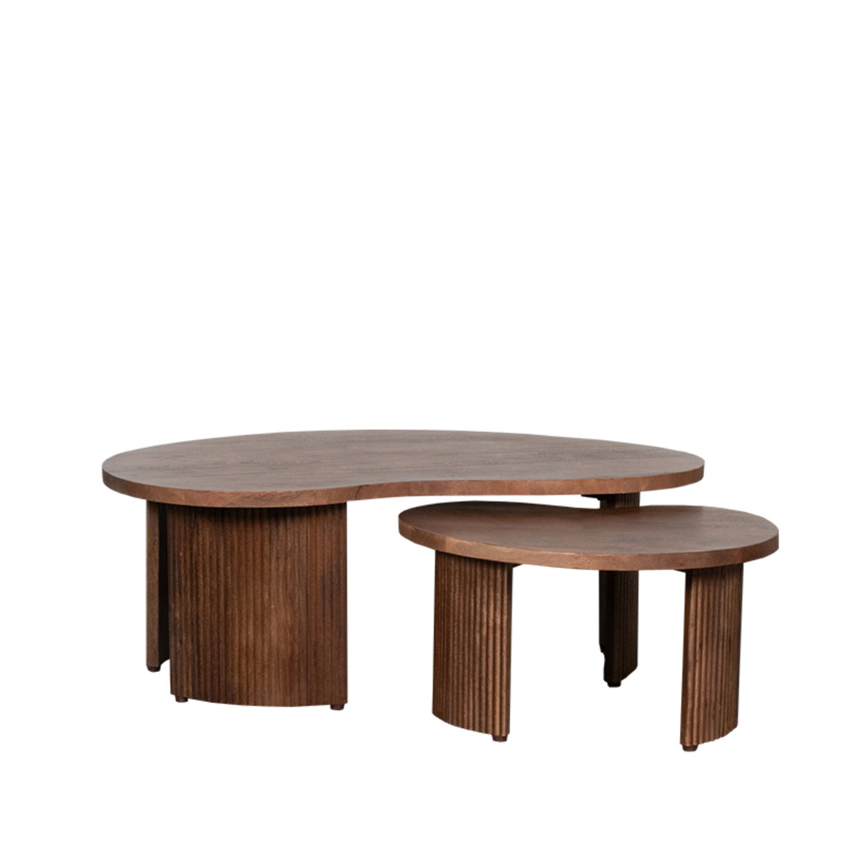 LABEL51 Salontafel Timon - Naturel Mangohout - 100x58x40cm - Set van 2