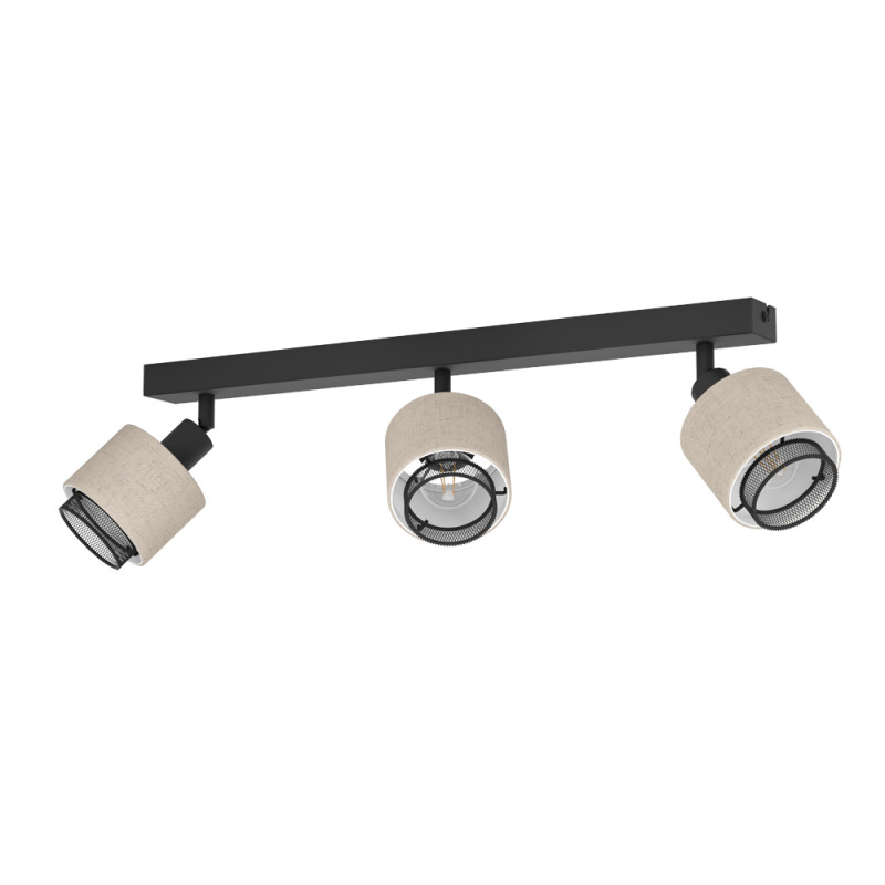 Spot Rosley noir et lin E14 3 x 40 W EGLO