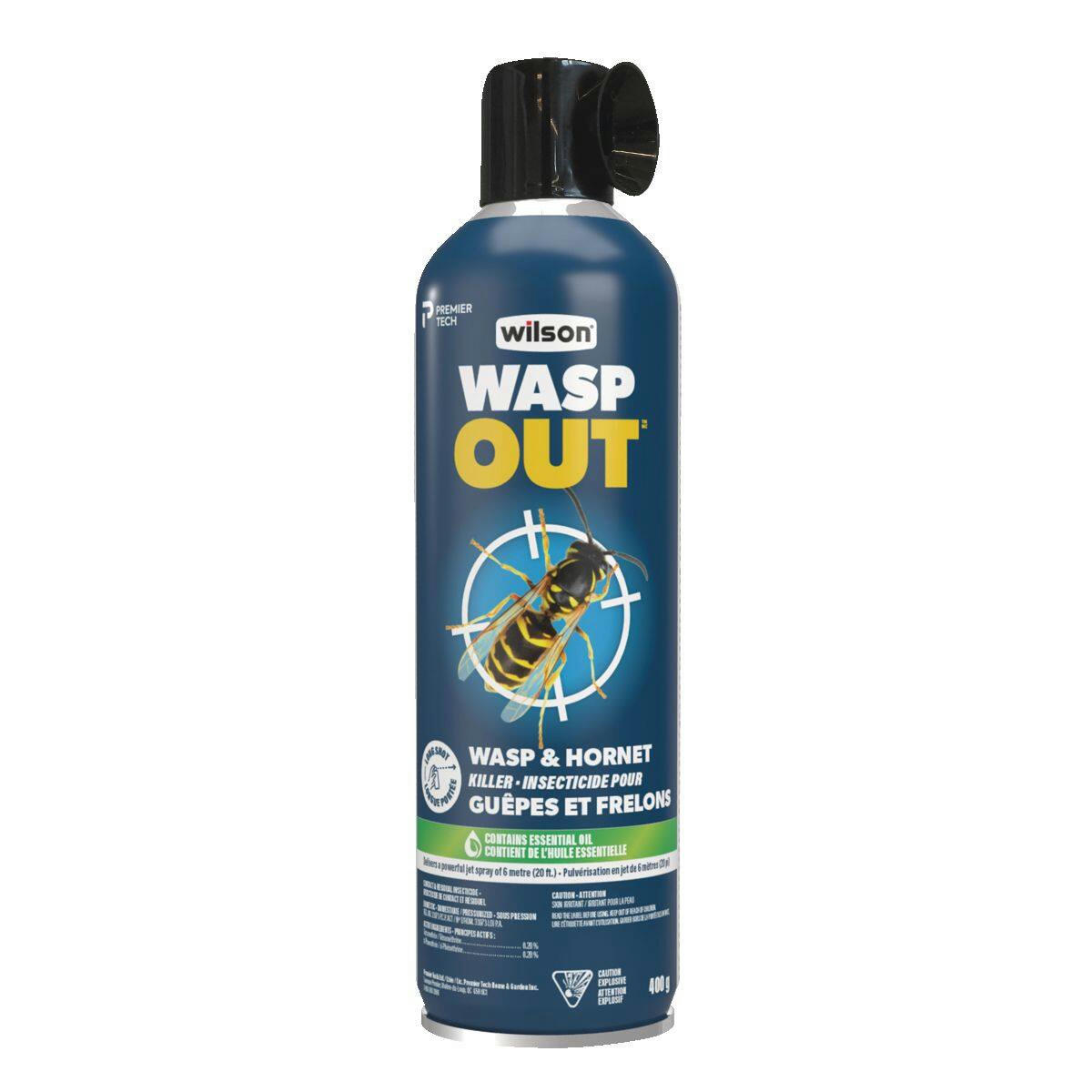 Wilson WaspOut Wasp & Hornet Killer Long Shot Insecticide Aerosol Spray, 400-g