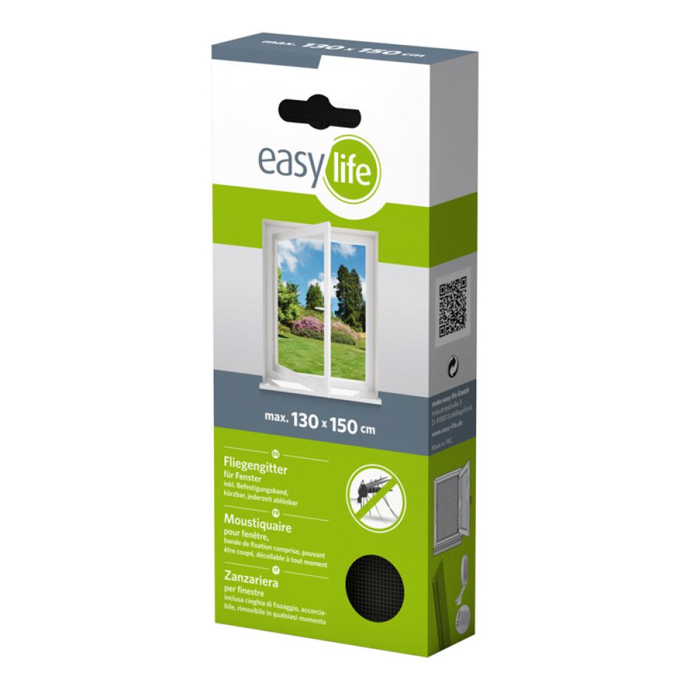 INSEKTSNETT EASY LIFE TIL VINDU 130X150CM ANTRASITT