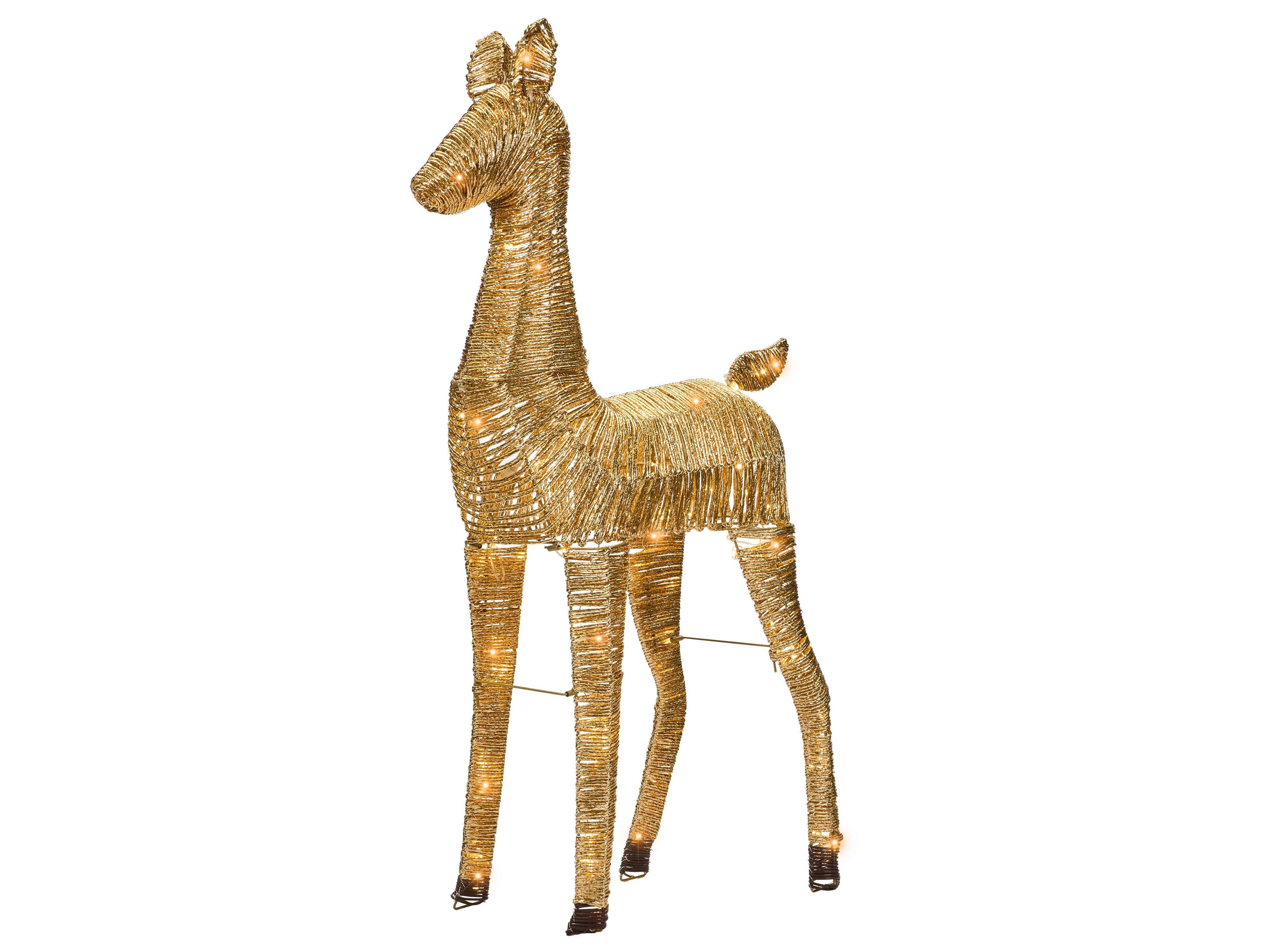 Christmas Decoration LED AKUREYRI Reindeer 110 cm Gold