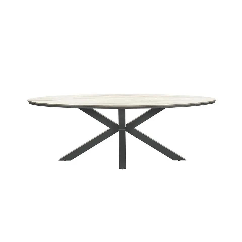 Edison tuintafel - ovaal - 280 cm - light teak Vironwood