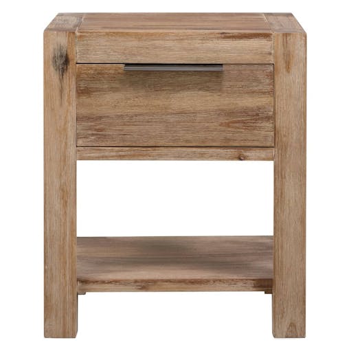 NNEVL Nightstand with Drawer 40x30x48 cm Solid Acacia Wood