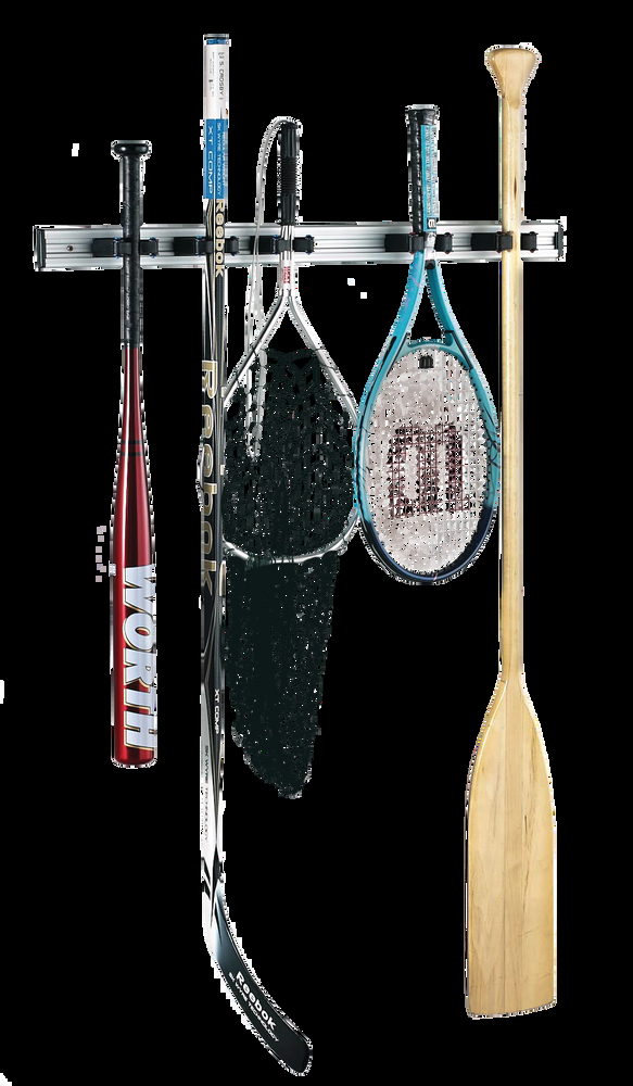 Hold-it Multi-Use Aluminum Wall Bracket Rail Broom / Mop Holder, Large, 36 x 3 x 2.2-in