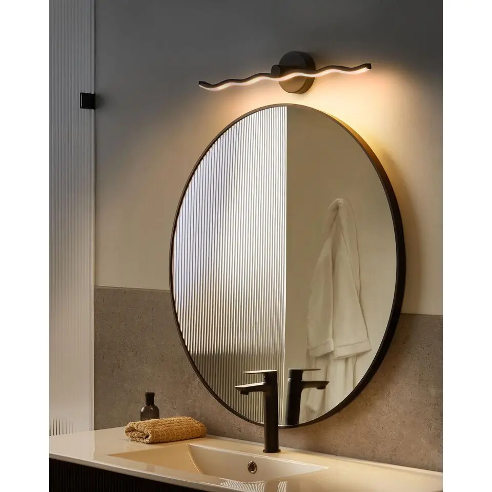 AILETTE - Spiegel en schilderij LED-verlichting - Zwart - Aluminium